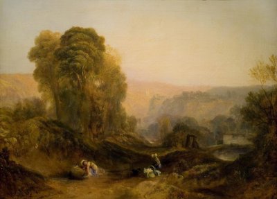 Landschap in Derbyshire door Joseph Mallord William Turner
