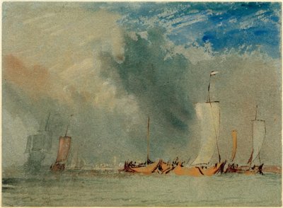 Bij Nantes: Loire-schepen in een windvlaag door Joseph Mallord William Turner