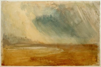 Regenwolken over een strand: mogelijk bij Dunstanbrough Castle door Joseph Mallord William Turner
