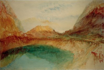 Meer in de Zwitserse bergen door Joseph Mallord William Turner