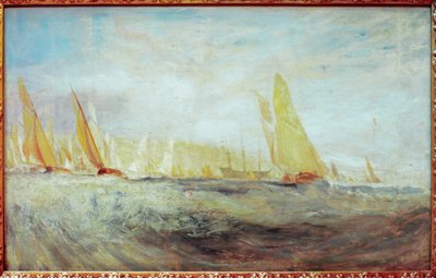 Schets voor East Cowes Castle: De Regatta tegen de Wind in door Joseph Mallord William Turner