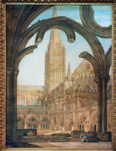 Zuidelijk uitzicht vanaf de kloosters, Kathedraal van Salisbury door Joseph Mallord William Turner