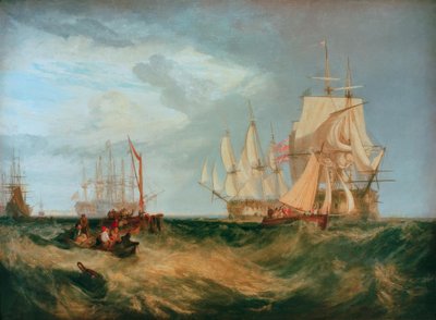 Spithead: Bootbemanning herstelt een anker door Joseph Mallord William Turner