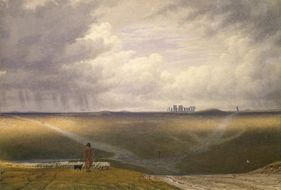Stonehenge-Een regenachtige dag, begin 19e eeuw door Joseph Mallord William Turner
