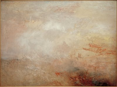 Stormachtige zee met dolfijnen door Joseph Mallord William Turner