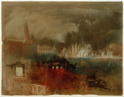 Venetië: Vuurwerk op de Molo door Joseph Mallord William Turner