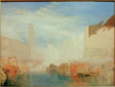 Venetië: De Piazetta met de ceremonie van de Doge die trouwt door Joseph Mallord William Turner