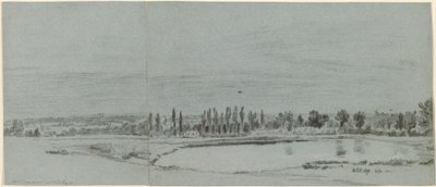 Uitgestrekt Landschap met een Vijver door William Turner of Oxford
