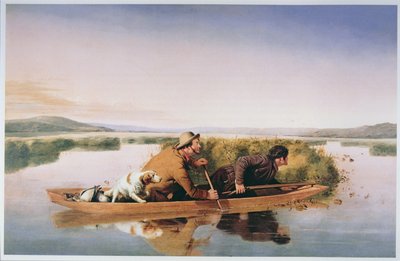 Eendenjagers op de Hoboken Moerassen, New Jersey door William Tylee Ranney