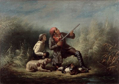 Op de vleugel, ca.1850 (olieverf op doek) door William Tylee Ranney