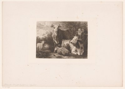 Herder en herderin met vee door William Unger