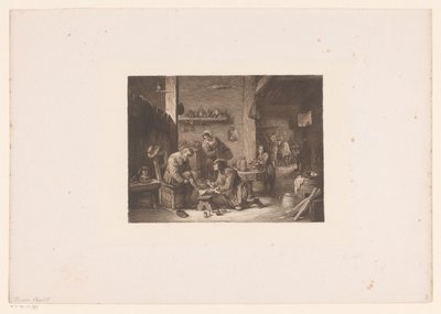 Interieur met een arts en een barbier door William Unger