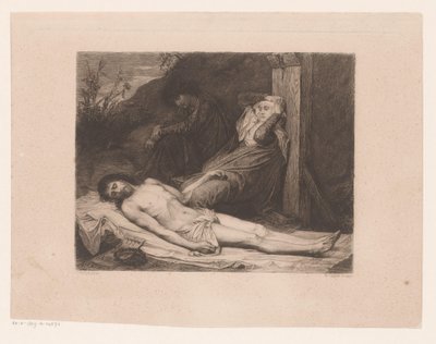 Maria en Johannes de Doper treurend bij het lichaam van Christus door William Unger