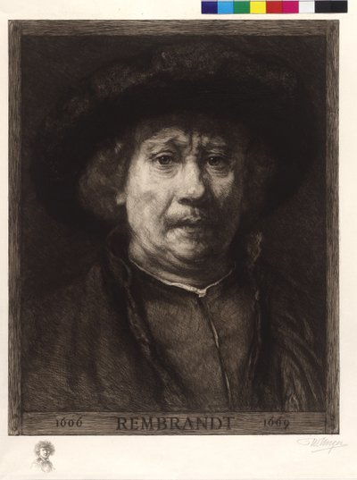 Zelfportret van Rembrandt door William Unger