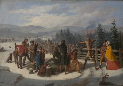 Scènes uit de pioniers door Cooper, Deerslayer bij de schietwedstrijd door William Walcutt