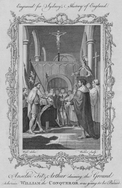 Anselm Fitz Arthur claimt de grond waar Willem de Veroveraar begraven zou worden, 1773 door William Walker