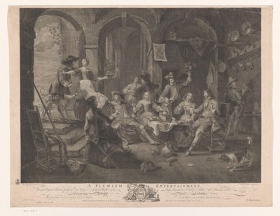 Interieur met rokend en drinkend gezelschap door William Walker
