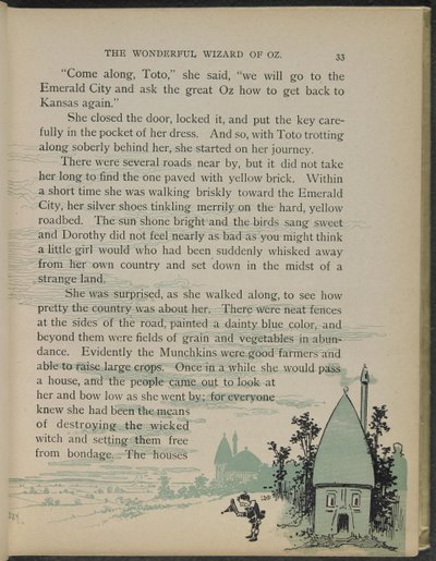Illustratie uit "De wonderbaarlijke tovenaar van Oz" door Lyman Frank Baum door William Wallace Denslow