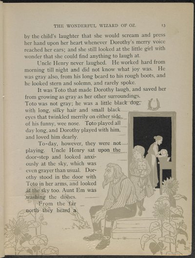 Illustratie uit "De wonderbaarlijke tovenaar van Oz" door Lyman Frank Baum door William Wallace Denslow