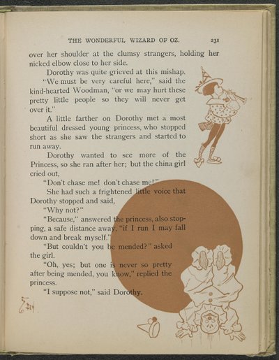 Illustratie uit "De wonderbaarlijke tovenaar van Oz" door Lyman Frank Baum door William Wallace Denslow
