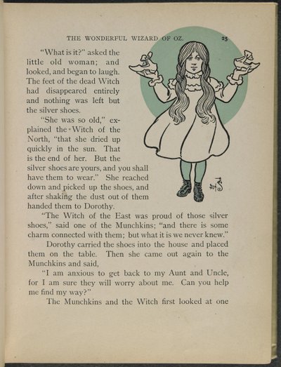 Illustratie uit "De wonderbaarlijke tovenaar van Oz" door Lyman Frank Baum door William Wallace Denslow