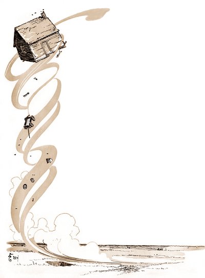 De Wonderbaarlijke Tovenaar van Oz - De Tovenaar van Oz: tekening door Denslow, William Wallace (1856-1915) voor een van de eerste edities van Frank Baum