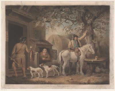 Mannen en schoenmaker voor een herberg door William Ward