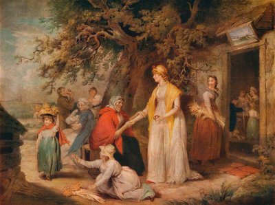 Buiten een landelijke herberg, 18e eeuw door William Ward