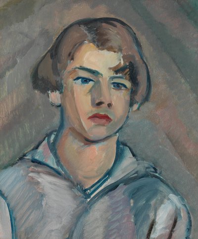 Portret van een jonge man met lang haar door William Watson Peploe