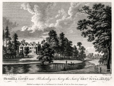 Pendhill Court nabij Bletchenley in Surry, het Landgoed van George Scullard Esquire, 1776 door William Watts