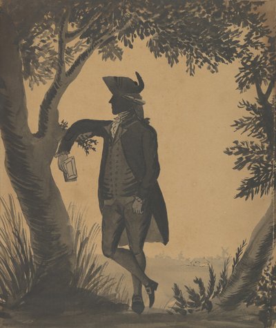 Jonge Man Leunend Tegen een Boom Met een Boek, ca. 1780-89 door William Wellings