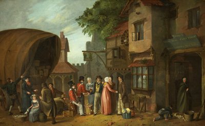 Scène buiten een Herberg, misschien in Congresbury, Somerset, c.1824 door William West