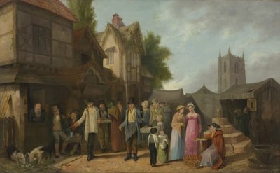 Scène buiten een herberg, mogelijk in Long Ashton, Bristol, c.1824 door William West