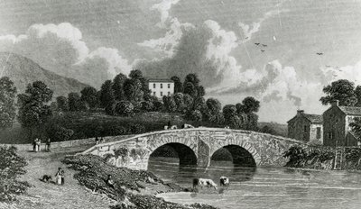 Greta Hall en Keswick Bridge, gegraveerd door E. Francis, 1842 door William Westall
