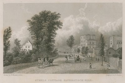 Cottage van Sir Richard Steele, Haverstock Hill door William Westall