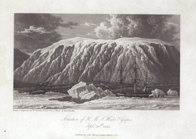 Situatie van H.M.S Hecla en Griper door William Westall