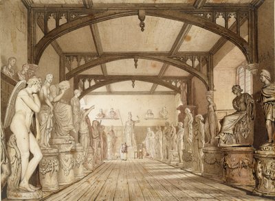 De beeldengalerij in de Examination Schools, Oxford, 1813 door William Westall