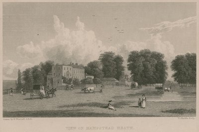 Uitzicht op Hampstead Heath door William Westall