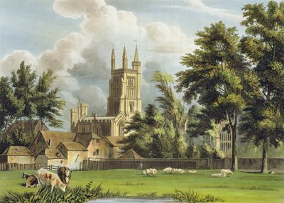 Winchester College vanuit de weide, uit 