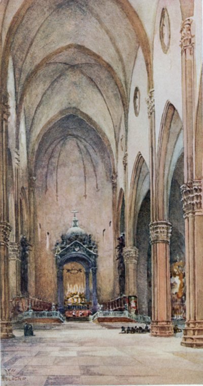 Bologna. Interieur van S. Petronio door William Wiehe Collins