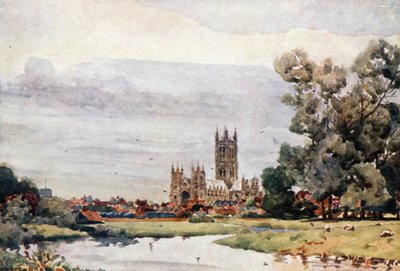 Canterbury vanaf de weiden door William Wiehe Collins