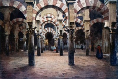 Cordoba, interieur van de Mesquita door William Wiehe Collins