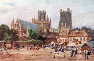 Ely, de markt door William Wiehe Collins