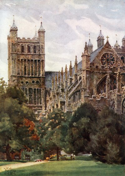 Exeter vanuit de Paleistuinen door William Wiehe Collins