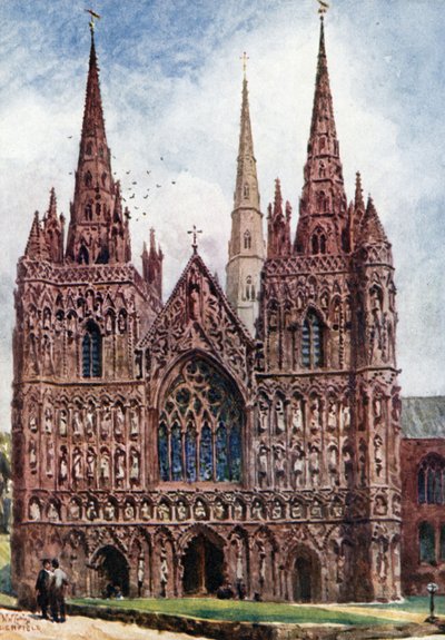 Lichfield, de Westelijke Voorgevel door William Wiehe Collins