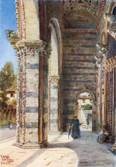Lucca. De portiek van de kathedraal door William Wiehe Collins