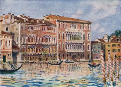 Venetië. De Palazzi Foscari e Giustiniani door William Wiehe Collins