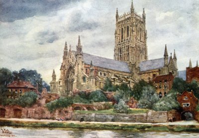 Worcester, de kathedraal door William Wiehe Collins