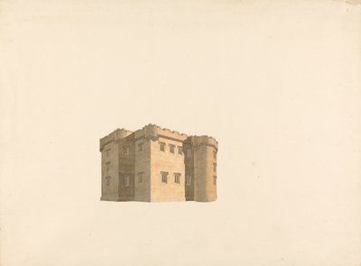 Cluny Castle, Aberdeenshire, Schotland: Perspectief door William Wilkins