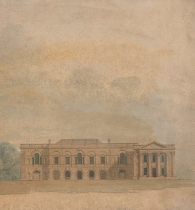 Oplevering van een voorgesteld ontwerp voor Cambridge Colleges door William Wilkins